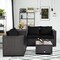 Black Outdoor Patio Furniture Set Steel & Rattan Loveseat Coffee Table